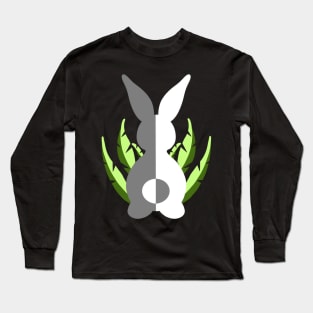 Easter Bunny Gray & White Long Sleeve T-Shirt